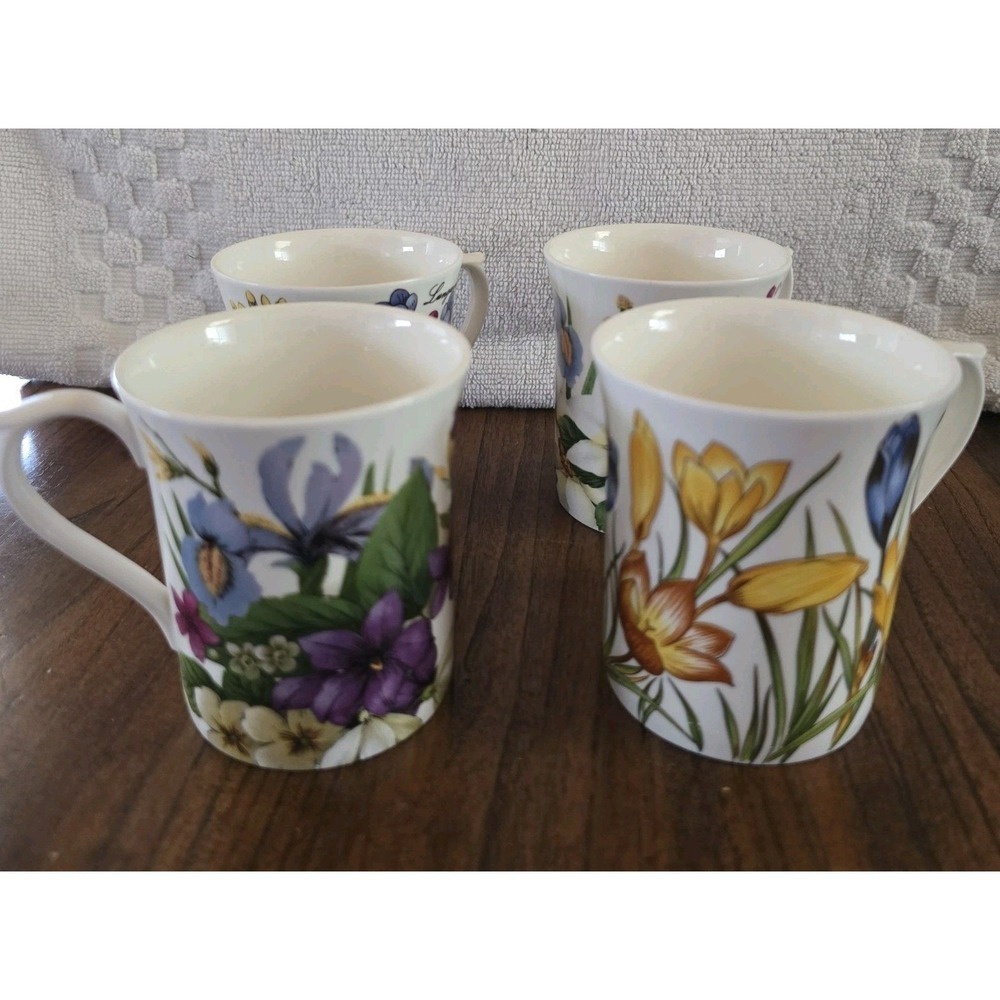 Heirloom Fine Bone China Floral Coffee Tea Cups Mugs Made in England